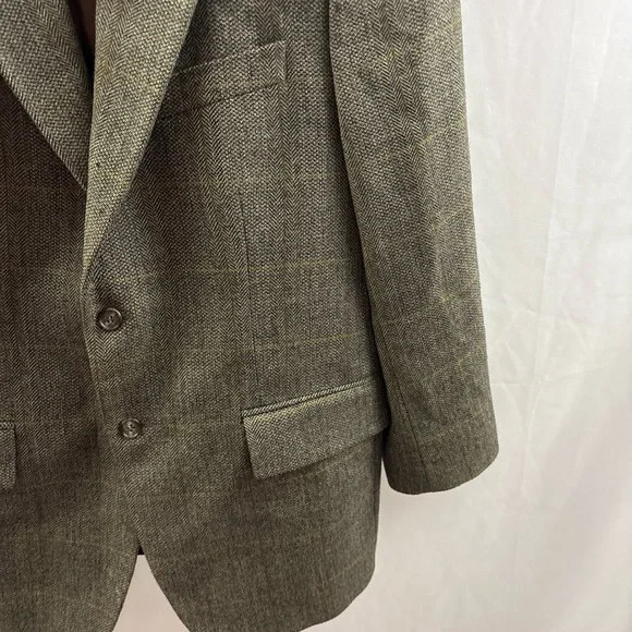 Vintage Polo Ralph Lauren Blazer Mens 40R Brown Wool Check Tweed Sport Coat - Picture 3 of 15